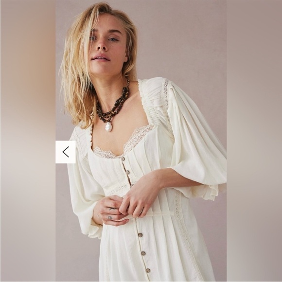 Free people Magdalia white/cream maxi dress size XS - Picture 3 of 11